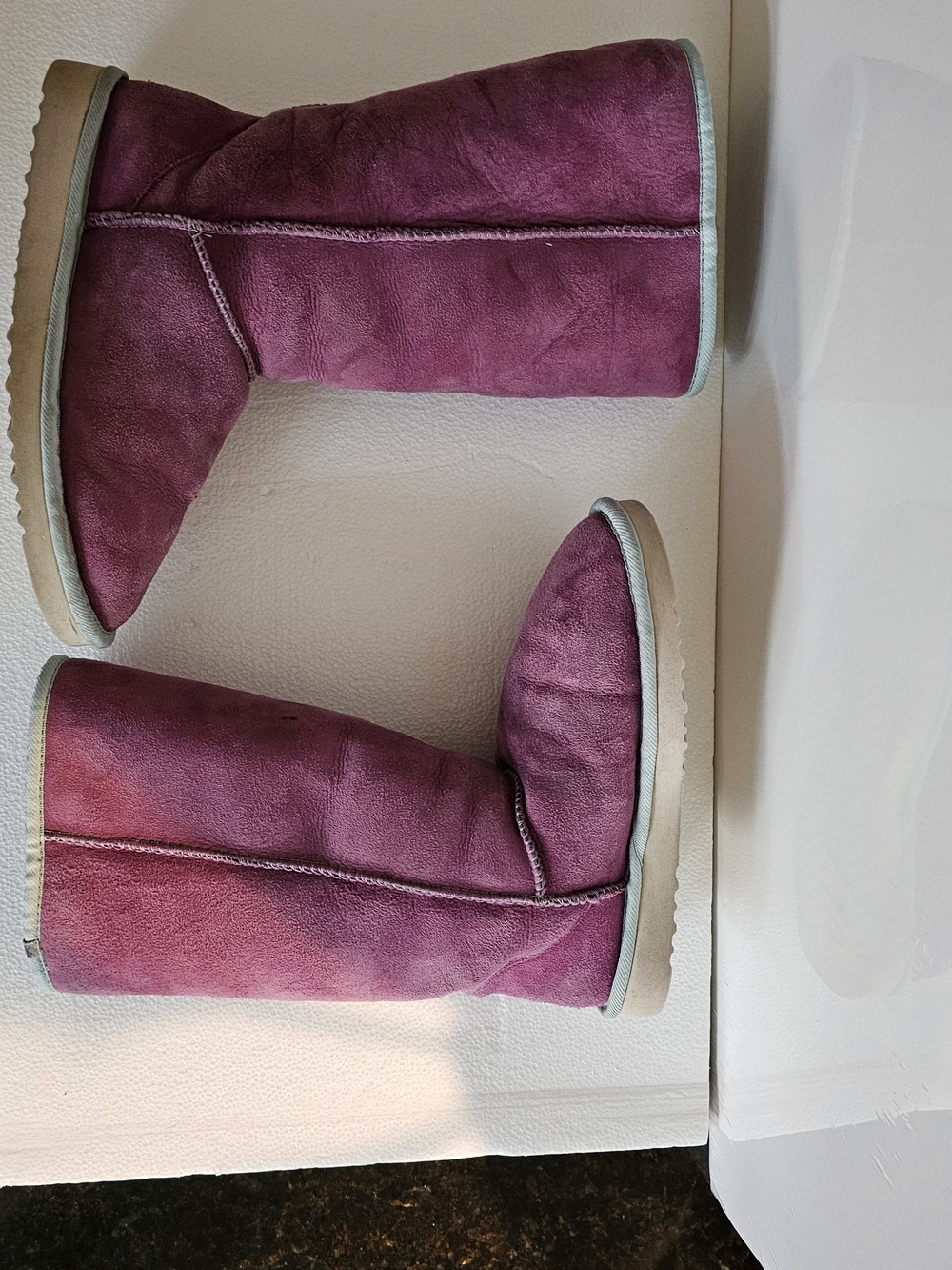 UGG Plum Fold-Over Or Tall Shearling Slipper Boots